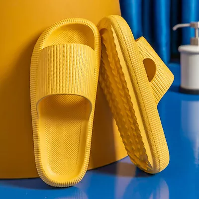 Buy Cool Slippers Anti-Slip Home Couples Slippers Elastic For Walking (Yellow 34-35) • 6.71£