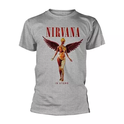 Buy Nirvana 'In Utero' Sport Grey T Shirt - NEW • 16.99£
