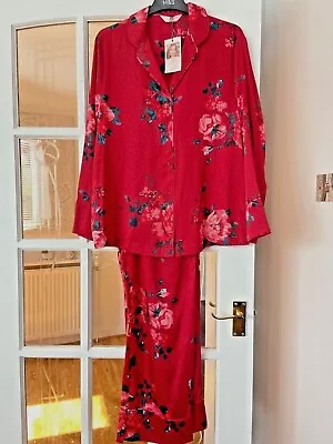 Buy Gorgeous Bnwt M&s Rosie @ Autograph Red Rose Print Satin Pyjama Set  6 - 20 • 22.50£