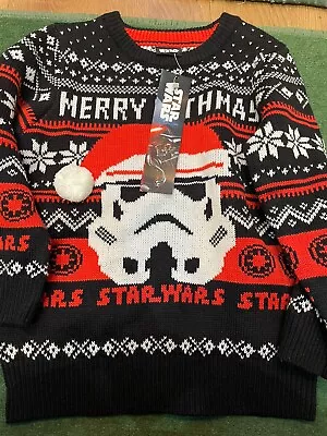 Buy Boys Star Wars Xmas Jumper 'merry Sithmas' Age 5-6 Christmas • 7£