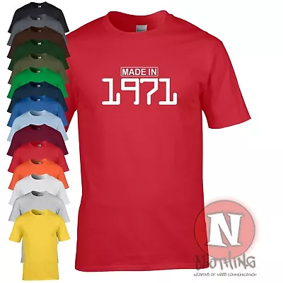 Buy Made In 1971 T-shirt Birthday Celebration Funny Party Present Gift Teeshirt • 11.99£