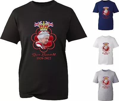 Buy Queen Elizabeth II  T-Shirt Union Jack Queen Crown British UK Flag Top Memorial • 8.99£