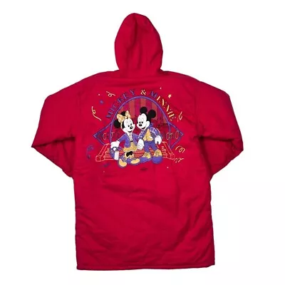 Buy Vintage 90's DISNEY  Mickey & Minnie  Reversible Padded Hooded Jacket Coat Large • 20£