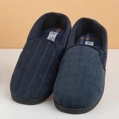 Buy The Slipper Company Mens Slippers Navy Twin Gusset Check Print Ivan Shoezone • 7.99£