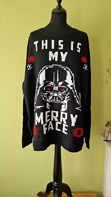 Buy Star Wars Darth Vader Christmas Jumper. Merry Face. Mens XXXL, 3XL • 14.99£