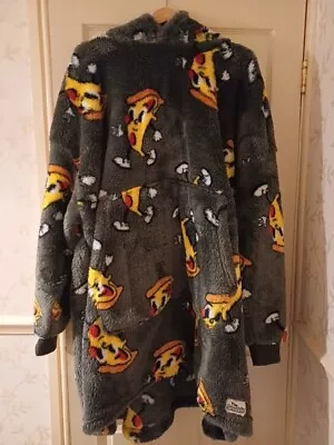 Buy Pizza Primark Men SNUDDIE Hooded Blanket Snuggle Fleece Hoodie Oodie Snoodie S-M • 25£