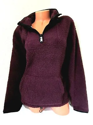 Buy Victoria Secret Pink Sherpa Mock Neck LOGO Quarter Zip Pullover SWEAT SHIRT L • 66.52£
