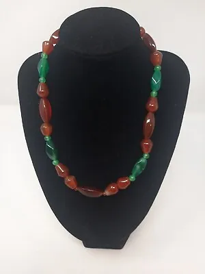 Buy EAST Costume Jewellery Necklace Beaded Summer Festival Boho Green Brown • 2.99£