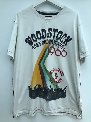 Buy WOODSTOCK 1966 T Shirt Beige Dunnes Short Sleeve Mens XL • 17.95£