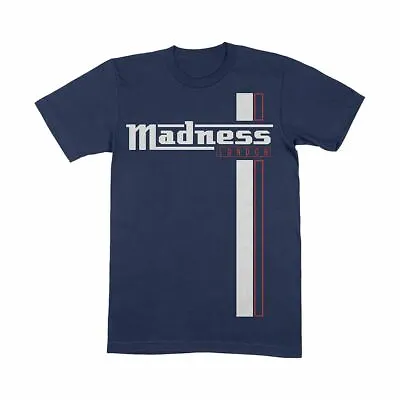 Buy Madness Stripes Logo Blue Crew Neck T-Shirt • 10£