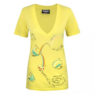 Buy Junk Food Womens/Ladies Tea Party Alice In Wonderland T-Shirt NS8174 • 14.39£