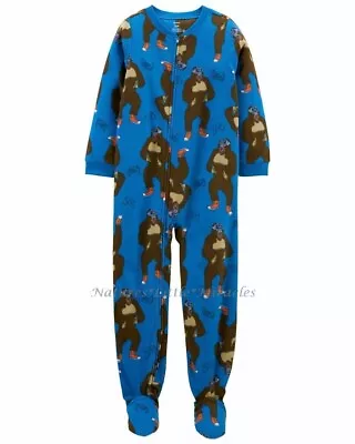 Buy Boys One Piece Pajamas Union Suit Blanket Sleeper Footie Gorilla Monkey Zips NWT • 22.77£