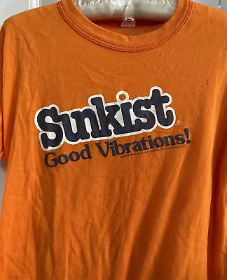 Buy Vintage Orange Sunkist Soda T-Shirt Crew Neck Juniors Good Vibrations Large • 7.56£
