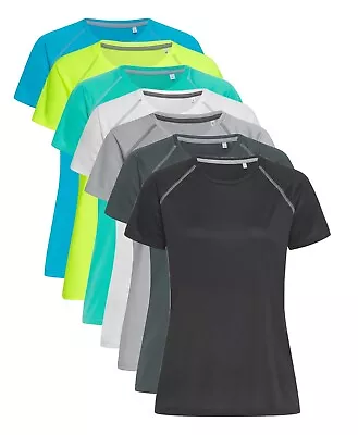 Buy Breathable Quick Dry Polyester Ladies Womens Raglan Athletic T-Shirt Tee Shirt • 9.99£
