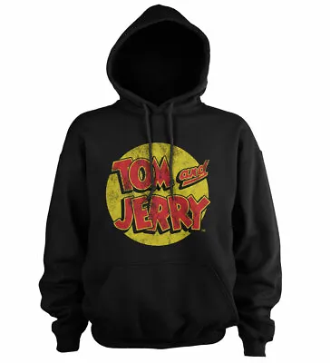 Buy Officially Licensed Tom & Jerry Washed Logo Hoodie S-XXL Sizes • 37.92£