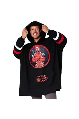 Buy Marvel Mens Deadpool Super Soft Oversize Poncho Loungewear Nightwear Hoodie • 32.49£
