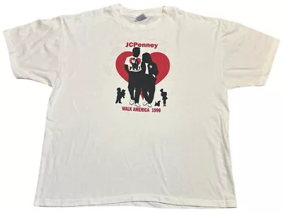 Buy JCPenney Walk America 1996 Single Stitch Vintage Hanes T Shirt XL • 20£
