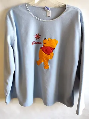 Buy Vintage Disney Light Blue Winnie The Pooh Fleece Sweater Sweatshirt~Sz ???~ • 16.08£