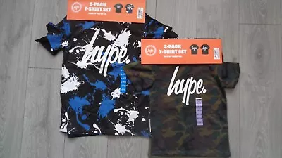 Buy Boys Hype 2 Pack T-shirts Asst Styles + Colours Ages - 5yrs To 12yrs - New • 12.99£