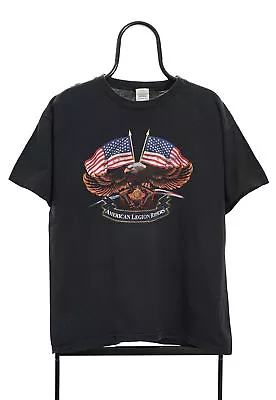 Buy Vintage Black American Legion TShirt - Large • 18£