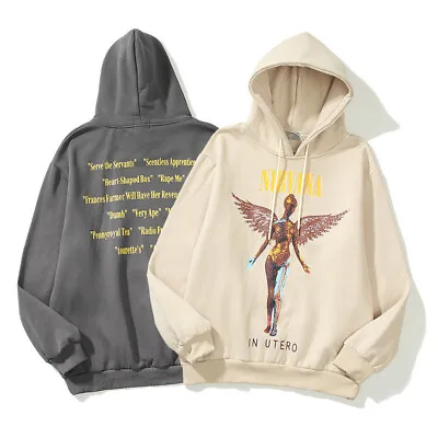 Buy Man‘s Nirvana Dark Angel Rock Distressed Hoodie Sweater Hip Hop Sweatshirt TREND • 21.47£