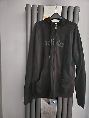Buy Mens Black Adidas Hoodie Jacket Size XL • 21.50£
