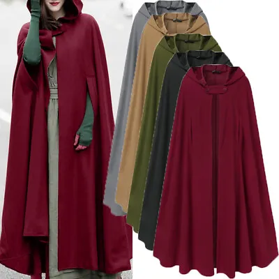 Buy UK Women Winter Warm Wool Blend Trench Coat Jacket Long Cape Cloak Poncho 8-24 • 28.49£