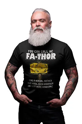 Buy Father Christmas Gift T-Shirt Mens Organic Call Me FA-THOR Eco Friendly Dad  • 10.99£
