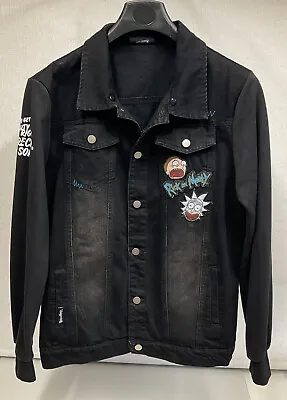 Buy Men’s Rick & Morty Black Denim & Cotton Jacket UK Size L • 16.50£