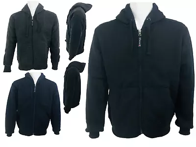 Buy Men's Fleece Hooded Sweatshirt Full Zip Up Plain Hoodie Adult Zipper Hoody Top • 13.75£