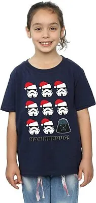 Buy New Boys Girls Star Wars Christmas Bah Humbug Darth Vader T-shirt Navy Sz L Yth • 9.99£