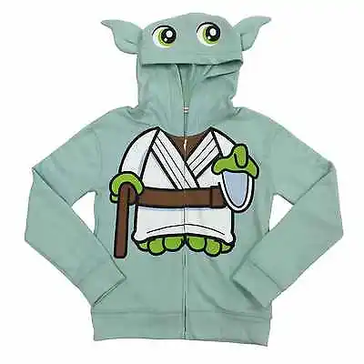 Buy NWT Star Wars Yoda Character Hoodie Hooded Sweatshirt W/ears  • 18.33£