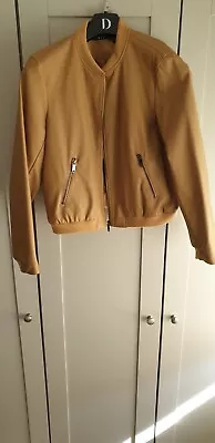 Buy ZARA Tan Brown Faux Leather Bomber Jacket Size M • 19.90£