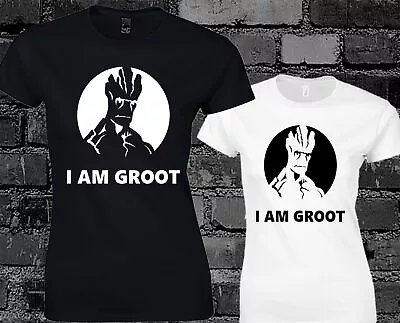 Buy I Am Groot Ladies T Shirt Funny Slogan Top Guardians Galaxy Comic Geek Nerd Gift • 8.99£