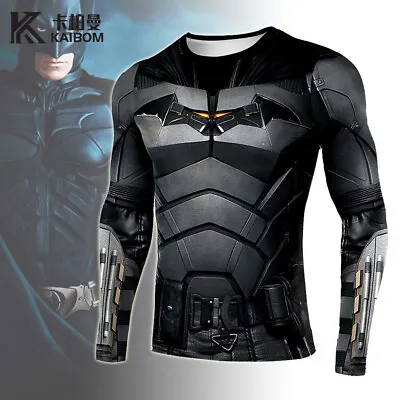 Buy Cosplay The Batman 3D T-Shirts Superhero Adult Sports Fitness Quick Dry Top Tee • 11.88£