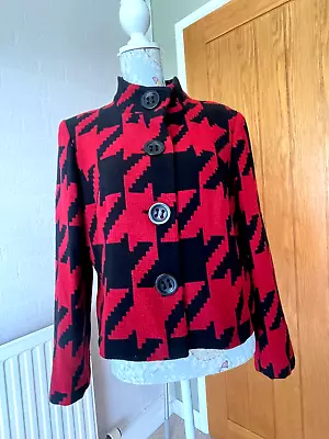 Buy M&S Red & Black Smart Short Jacket Sz 18 Unworn • 3.99£