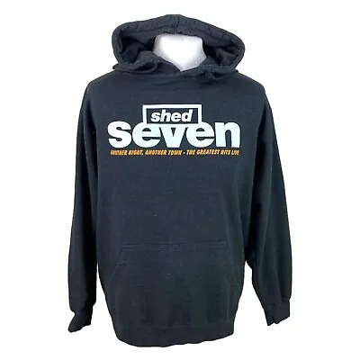 Buy Shed Seven Tour Hoodie Large Black Oversized Indie Britpop Concert Pullover  • 22.50£