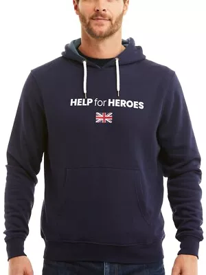 Buy Help For Heroes Men's Union Jack Logo Pullover Hoody In Navy • 35£
