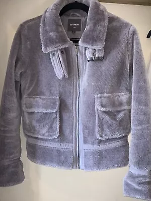 Buy NEXT Faux Fur Biker Jacket Grey Winter • 18£