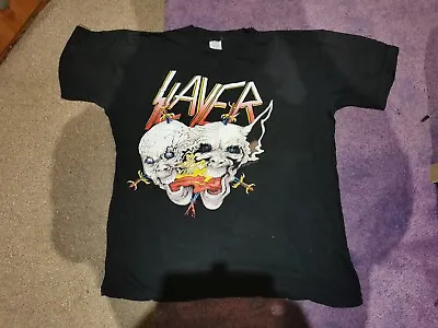 Buy Vintage 1991 XL Slayer Decade Of Aggression Uk Tour T-shirt • 100£