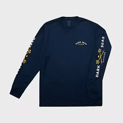 Buy DARK SEAS - Mens Headmaster UV Long Sleeve T-Shirt - Navy - Casual L/S Tee • 55£