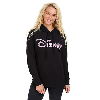 Buy Official Disney Ladies  Disney Logo Pullover Hood Black S-XL • 24.99£