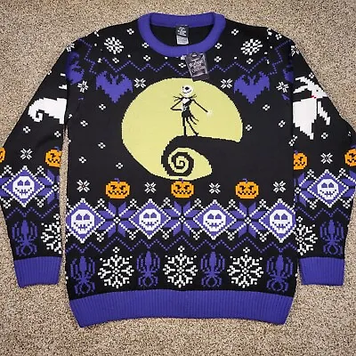 Buy NWT Disney Nightmare Before Christmas Jack Skellington Christmas Knit Sweater XL • 36.02£