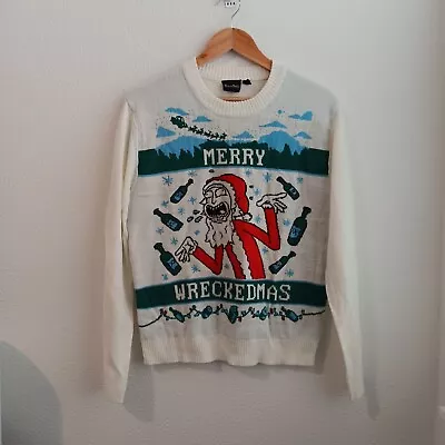 Buy Rick And Morty Ugly Christmas Sweater Women Size M White  • 14.48£