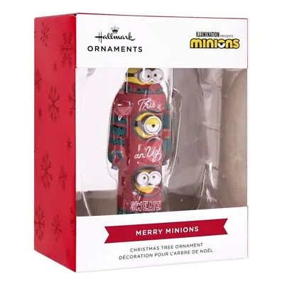 Buy 2023 Hallmark Christmas Tree Ornament Minions Merry Minions This Ugly Sweater • 10.44£