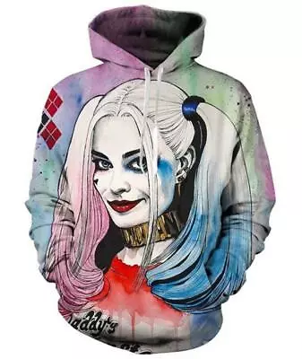 Buy Cartoon Harley Quinn 3d Print Men/Womens Fashion Hoodie Sweatshirt Pullover Tops • 14.39£
