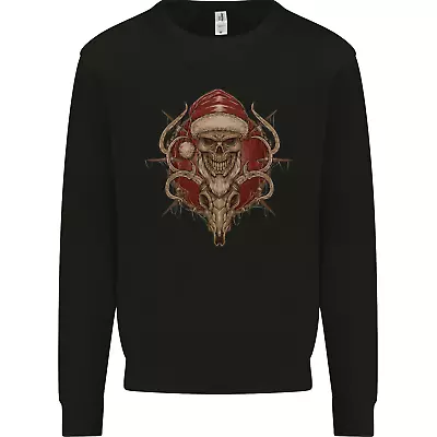 Buy Christmas Reindeer Santa Skull Gothic Mens Sweatshirt Jumper • 20.99£