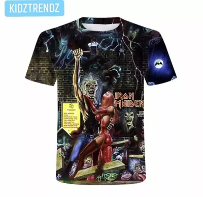 Buy Summer Boys Mens Adult 3D Print T-shirt Heavy Metal Skull Music Hip Hop NEW • 12.99£
