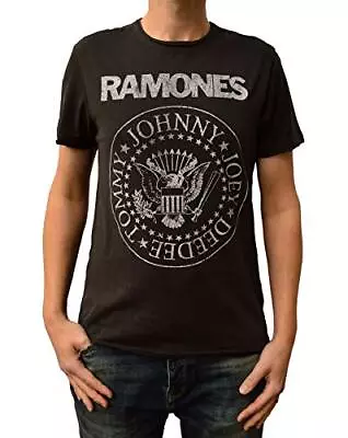 Buy RAMONES - Ramones - Classic Seal Amplified X Large Vintage Charcoal T  - K600z • 24.16£
