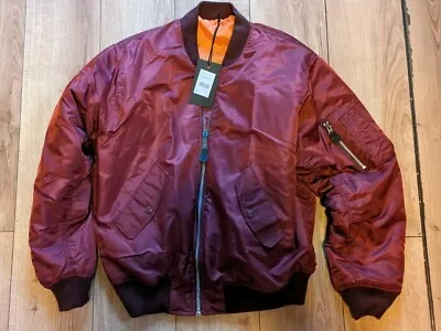Buy Bandit MA1 Jacket Burgundy Size Large • 19.99£